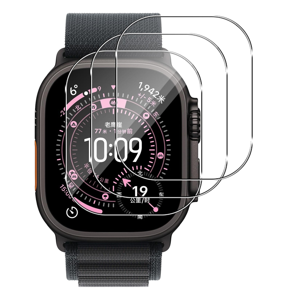 Apple Smartwatch Accessories - Apple Watch Ultra 3 49mm用強化ガラススクリーンプロテクターアクセサリー、傷防止HDフルフィルム、iWatchシリーズUltra 2