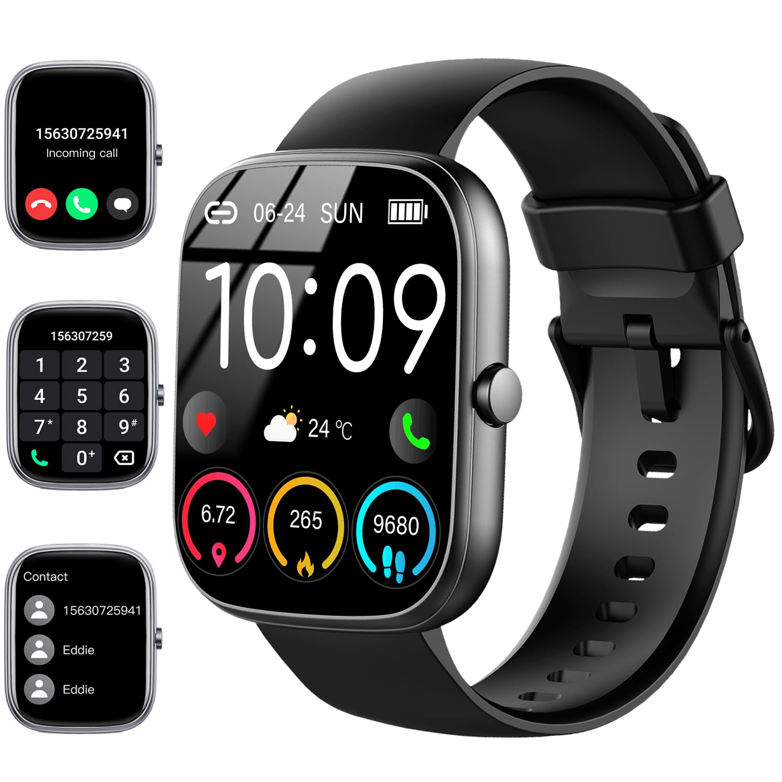 Smartwatch Faces - 1.91インチのコネクテッドウォッチ,防水IP68,身体活動モニター,応答,通話,110のスポーツモード,心拍数と睡眠モニター