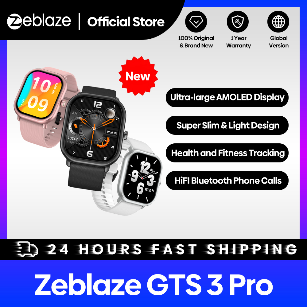 Smartwatch X12 - Zeblaze-男性と女性のためのGts 3 Proスマートウォッチ,音声通話,超大型HDスクリーン,健康とフィットネスの追跡,新品
