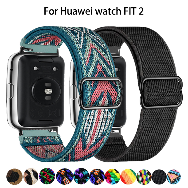 Smartwatch Watch Accessories For Women - シュシュバンドブライダルヘッドhuawei社腕時計フィット2ストラップスマートウォッチアクセサリー弾性ナイロンループブレスレットコレアhuawei社腕時計fit2バンド