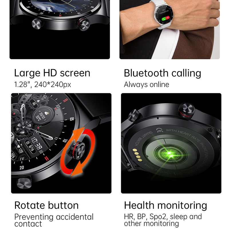 GPS ECG+PPG Bluetooth通話 スマートウォ - Smartwatch Faces のレビューと価格
