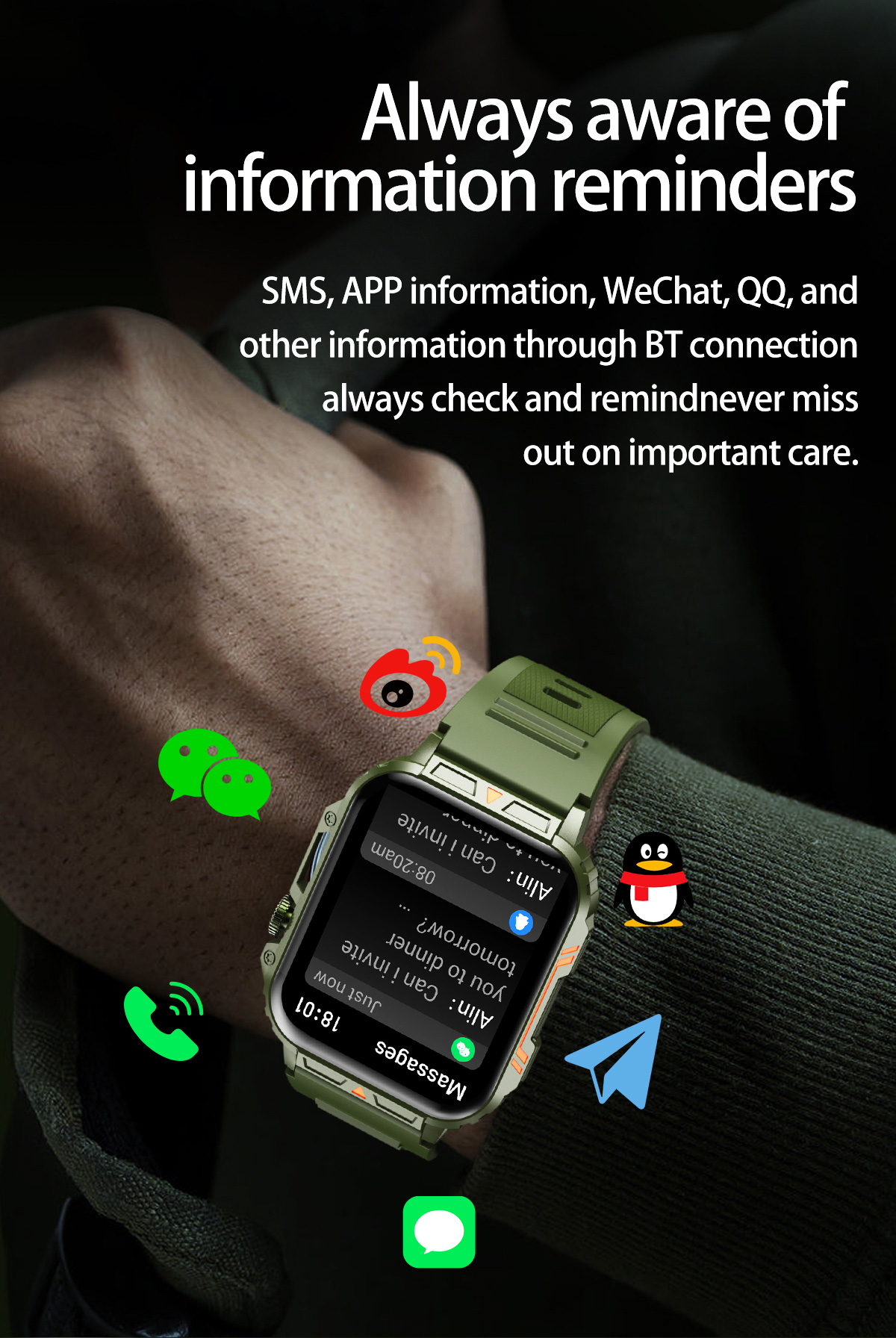 男性用のAmoledミリタリースポーツウォッチ,Androi - Smartwatch Faces のレビューと価格