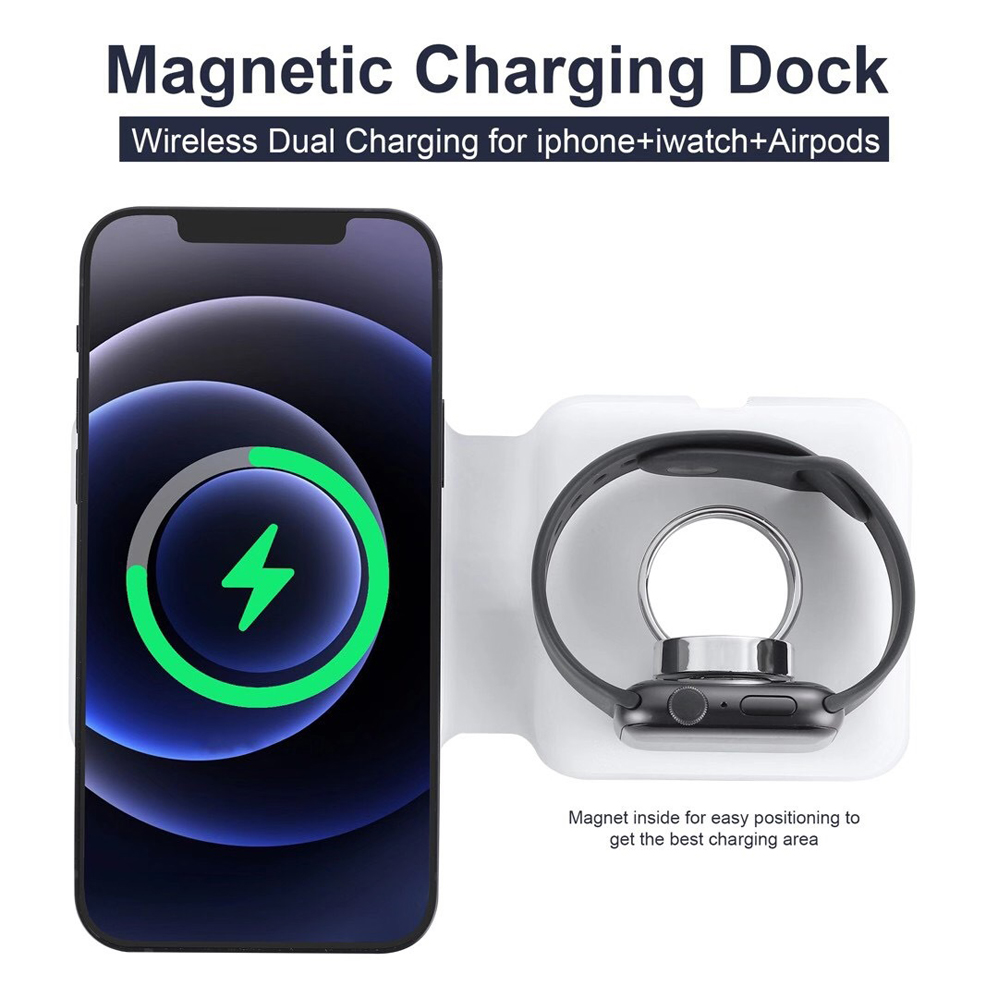 2IN1Magsafe Duo 磁気ワイヤレス充電器ドックi - Smartwatch X12 のレビューと価格