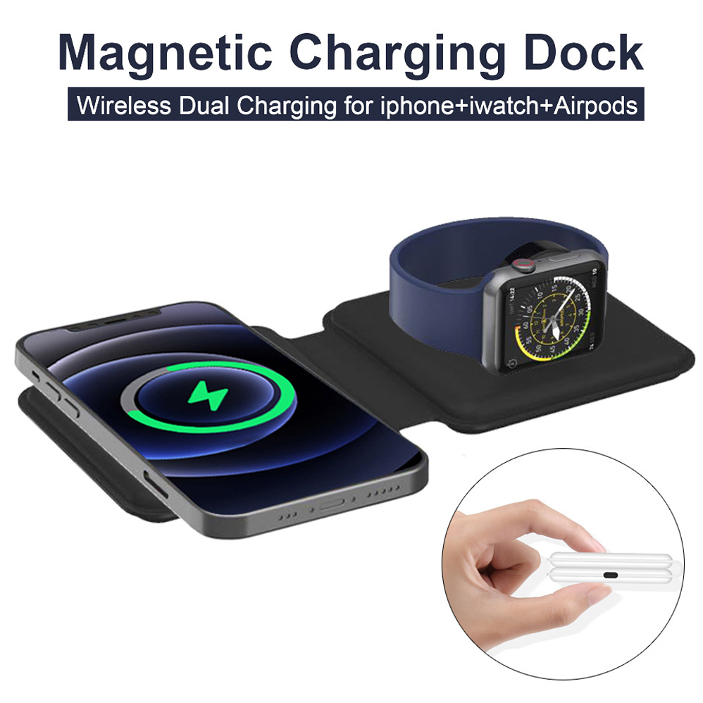 2IN1Magsafe Duo 磁気ワイヤレス充電器ドックi - Smartwatch X12 のレビューと価格