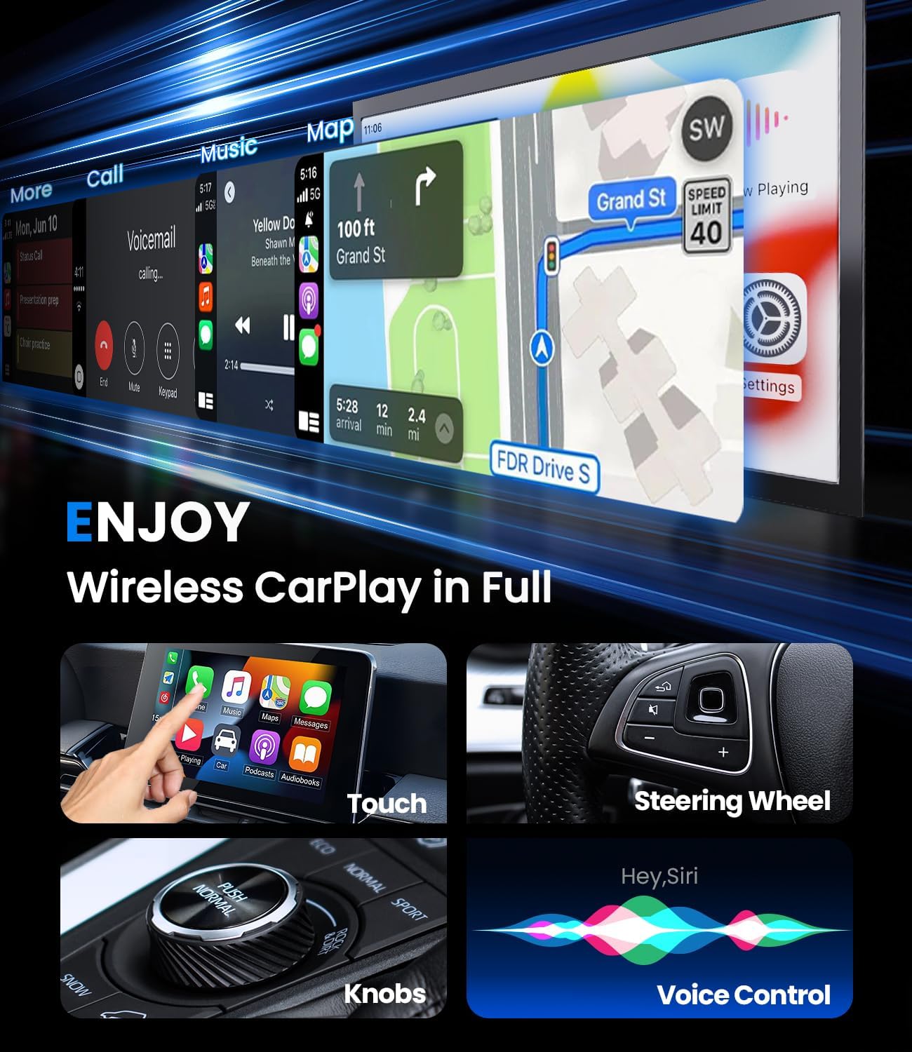 新しいワイヤレスCarPlay Android Autoアダ - Smartwatch Universal のレビューと価格