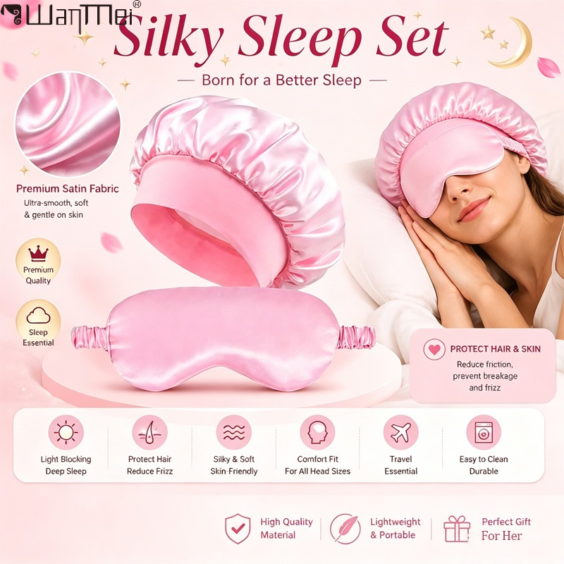    サテンボンネット睡眠アイマスクセット、幅広ゴムバンド - Milanaise Mesh Band のレビューと価格