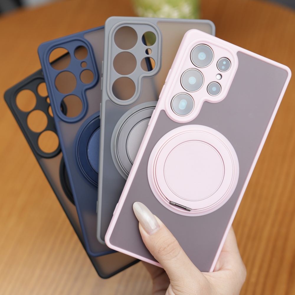 高級マットリング磁気スタンドホルダーケース Samsung  - Magnetic Charging Stand のレビューと価格
