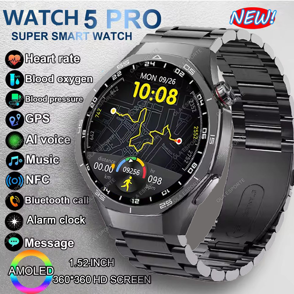 新型ウォッチ5 Proスマートウォッチ 1.53インチAMO - Smartwatch X12 のレビューと価格