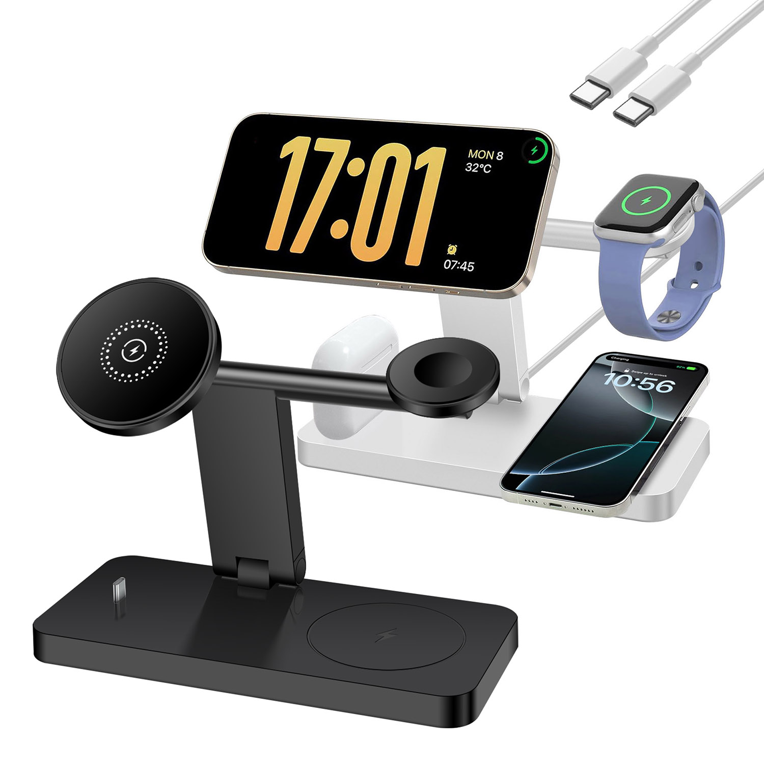4 in 1 マグネット式ワイヤレス充電スタンド iPhon - Smartwatch Ac のレビューと価格