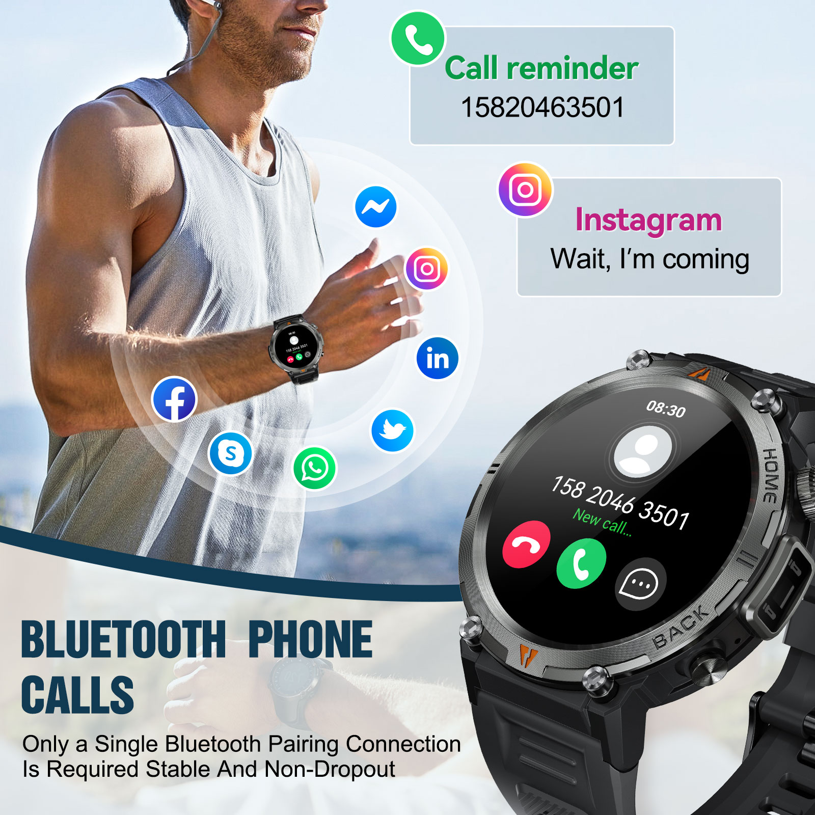 EIGIIS KE3 Bluetooth 通話スマートウォッ - Smartwatch Faces のレビューと価格