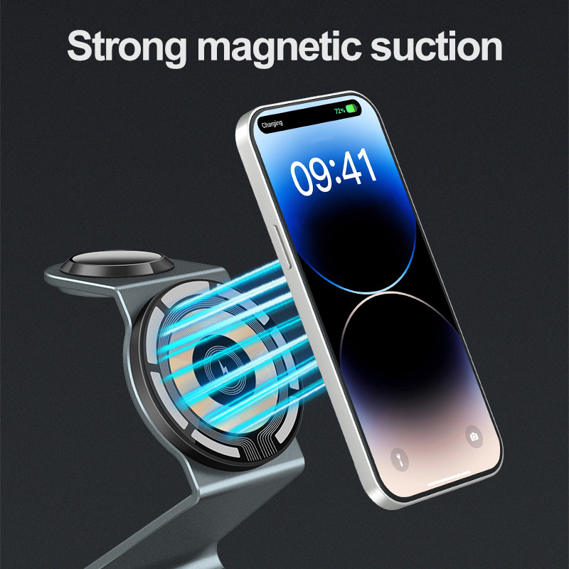 3 in 1 透明磁気ワイヤレス充電器スタンド iPhone - Smartwatch Ac のレビューと価格