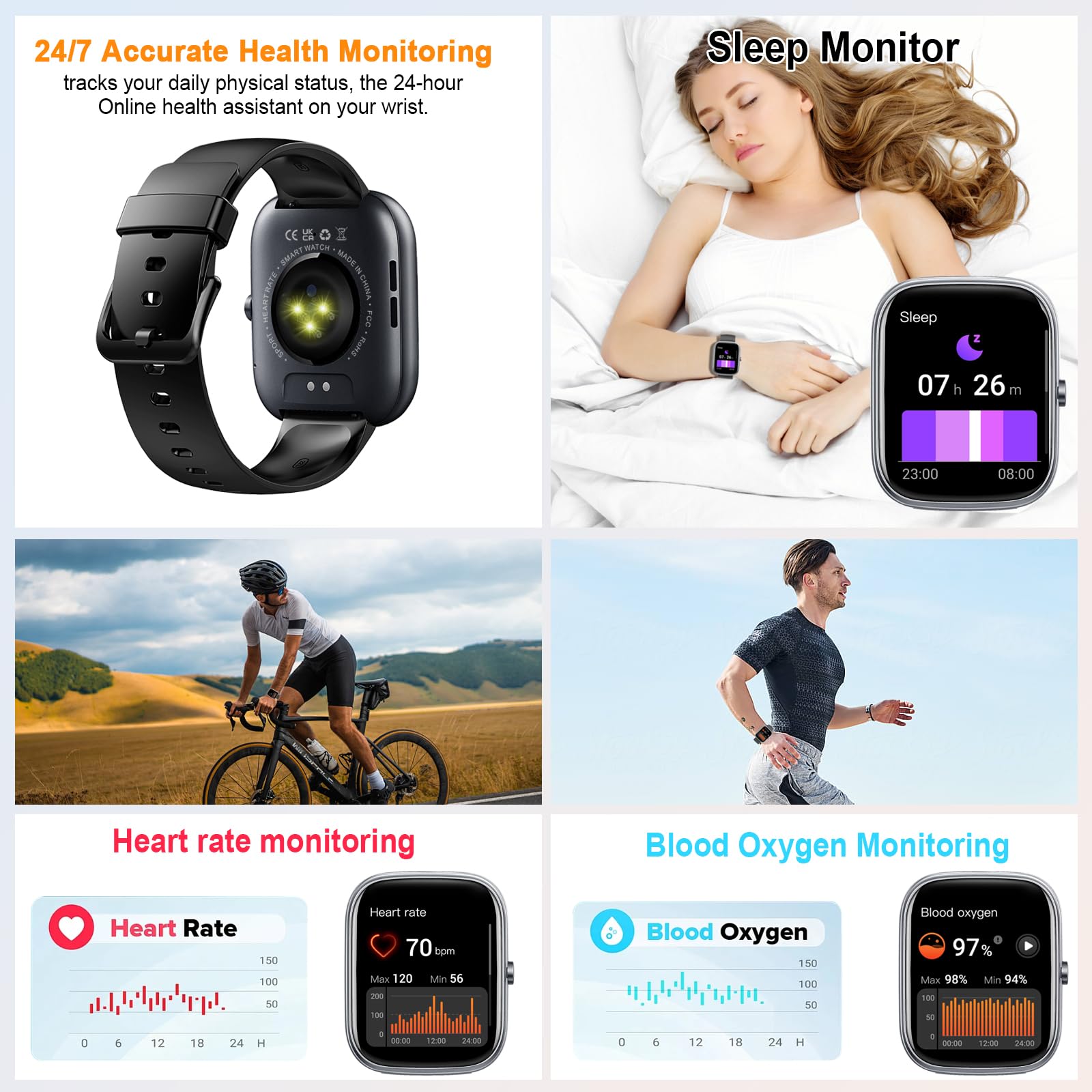 1.91インチのコネクテッドウォッチ,防水IP68,身体活動 - Smartwatch Faces のレビューと価格