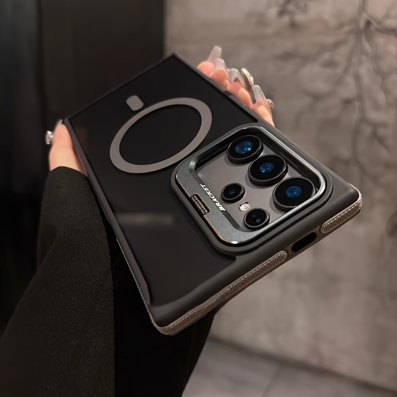 高級磁気メタルレンズスタンド付き半透明ケース Galaxy  - Magnetic Charging Stand のレビューと価格