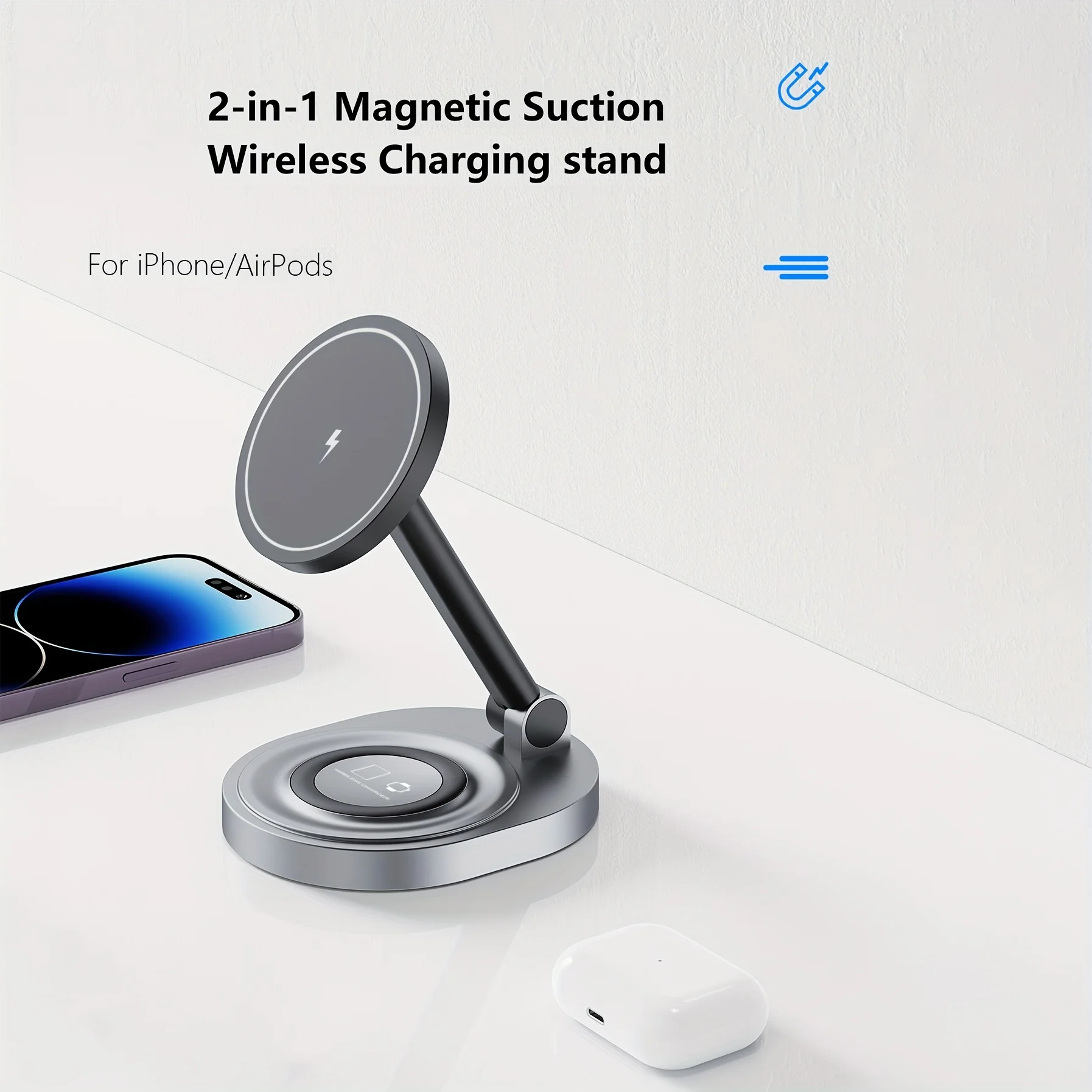2 で 1 磁気ワイヤレス充電器スタンドパッド iPhone - Smartwatch Ac のレビューと価格