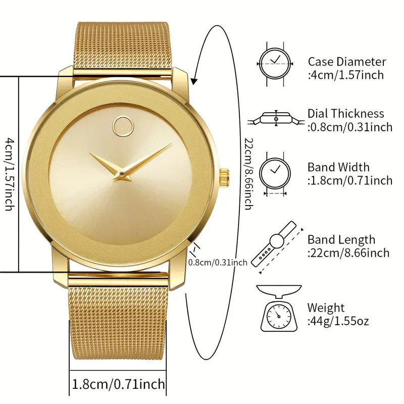新しい超薄型メッシュバンドメンズ腕時計、ファッションミニマリ - Smartwatch Touch のレビューと価格
