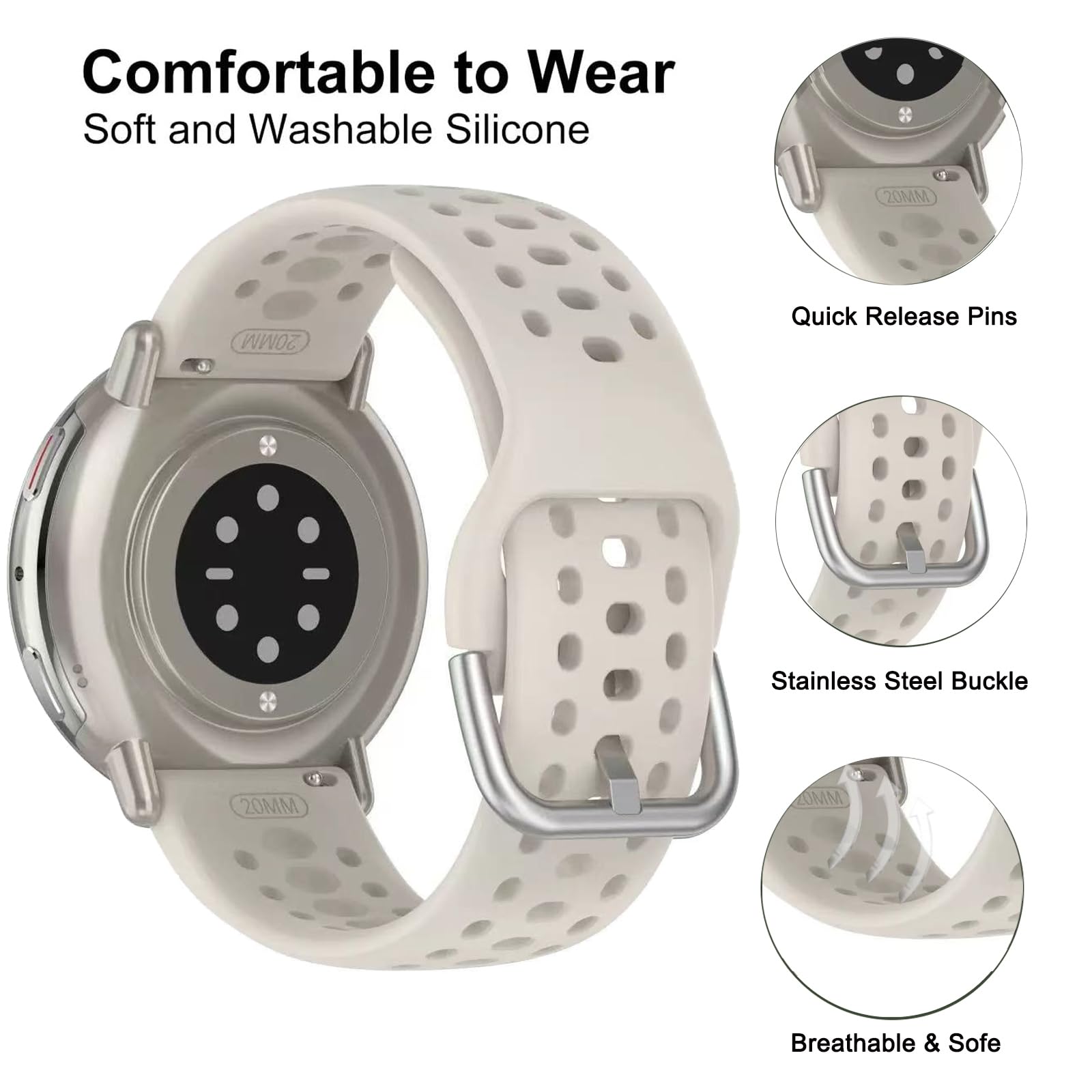 20 ミリメートルストラップ Amazfit アクティブ 2 - Titan Smartwatch Accessories のレビューと価格