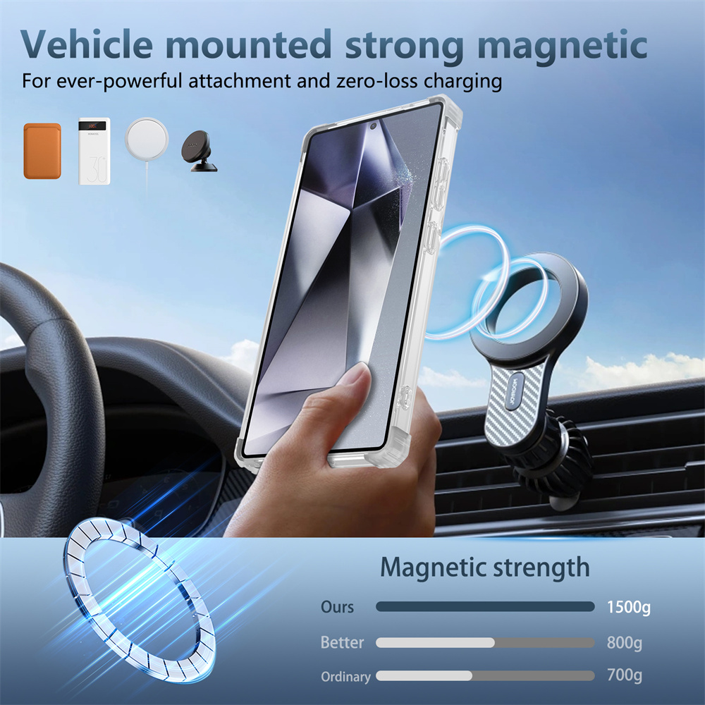 360 ° 回転式磁気ワイヤレス充電スタンド付きクリアケース - Magnetic Charging Stand のレビューと価格