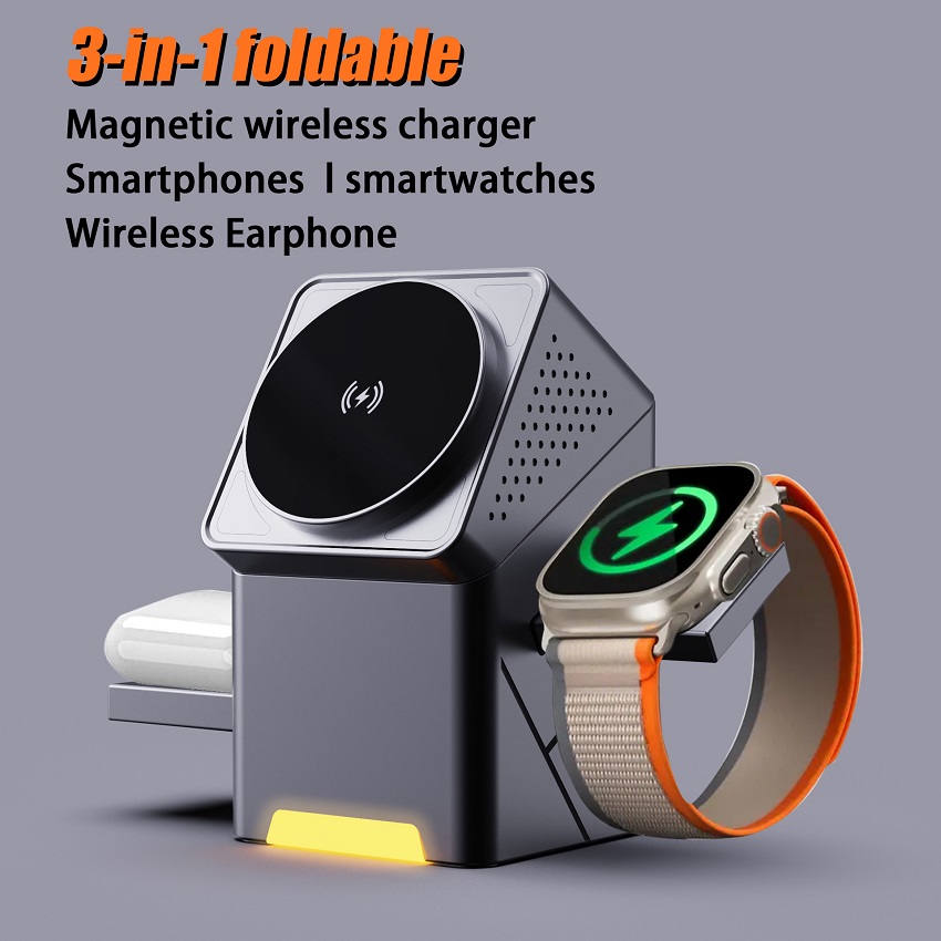 3 in 1 マグネット式ワイヤレス充電器 折りたたみ式 1 - Smartwatch Ac のレビューと価格